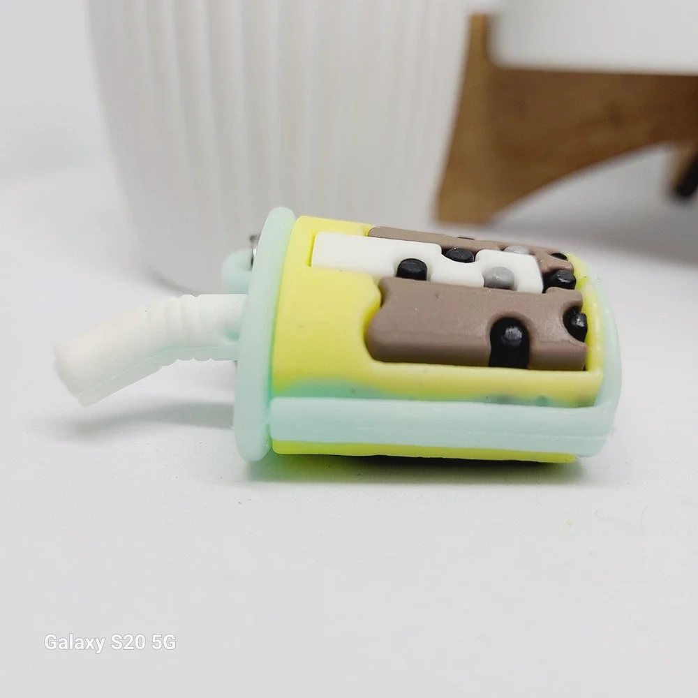 Boba Tea Keychain Cute Drink Keyring Charm Bubble Tea‎ Gift NWOT